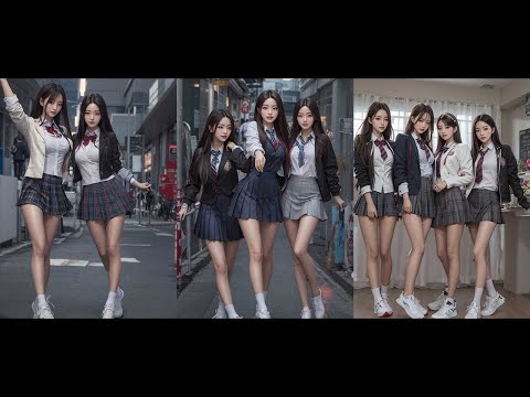 4K | AI GIRL | Lookbook | korean high school style | AI美女net